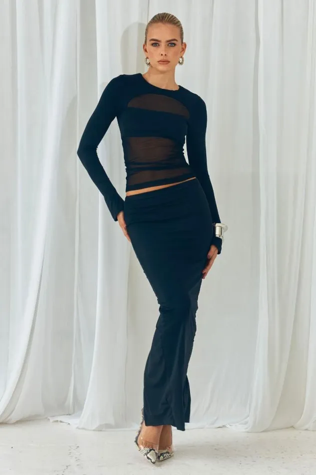 Runaway The Label Skirts Shop AYANA MAXI SKIRT 8211 BLACK