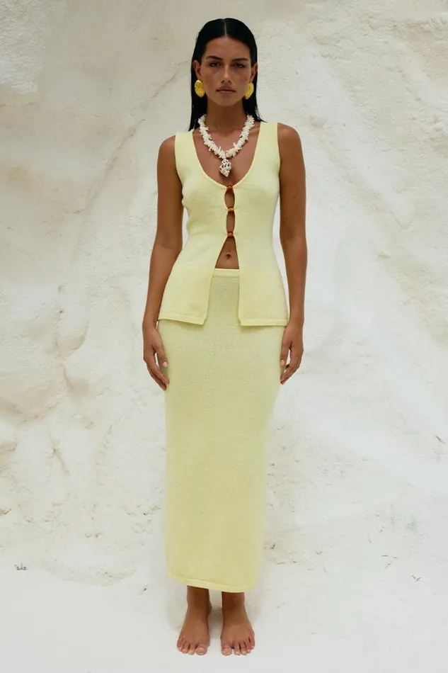 Runaway The Label Skirts Shop NADINA MIDI SKIRT 8211 LEMON