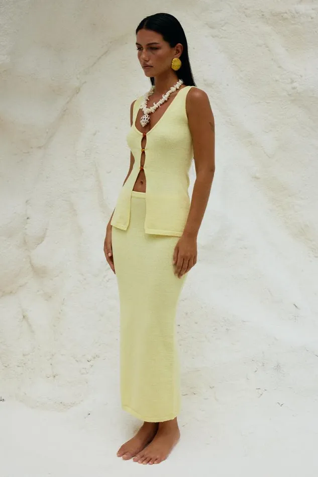 Runaway The Label Skirts Shop NADINA MIDI SKIRT 8211 LEMON