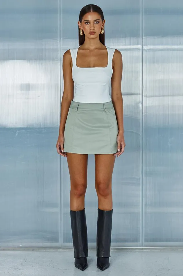 Runaway The Label Skirts Shop OSLO MINI SKIRT 8211 SAGE
