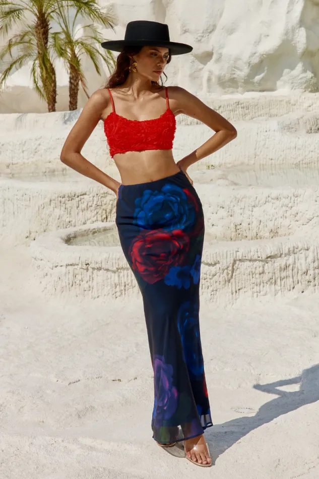 Runaway The Label Skirts Shop VACANZA MAXI SKIRT 8211 DARK FLORAL