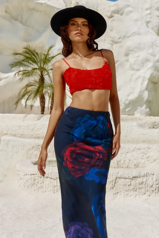 Runaway The Label Skirts Shop VACANZA MAXI SKIRT 8211 DARK FLORAL
