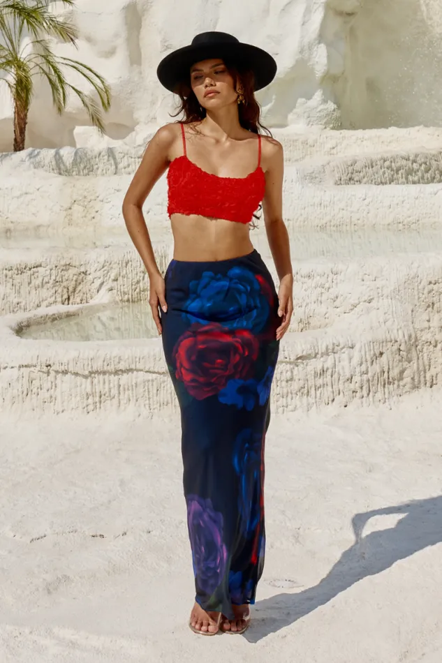 Runaway The Label Skirts Shop VACANZA MAXI SKIRT 8211 DARK FLORAL