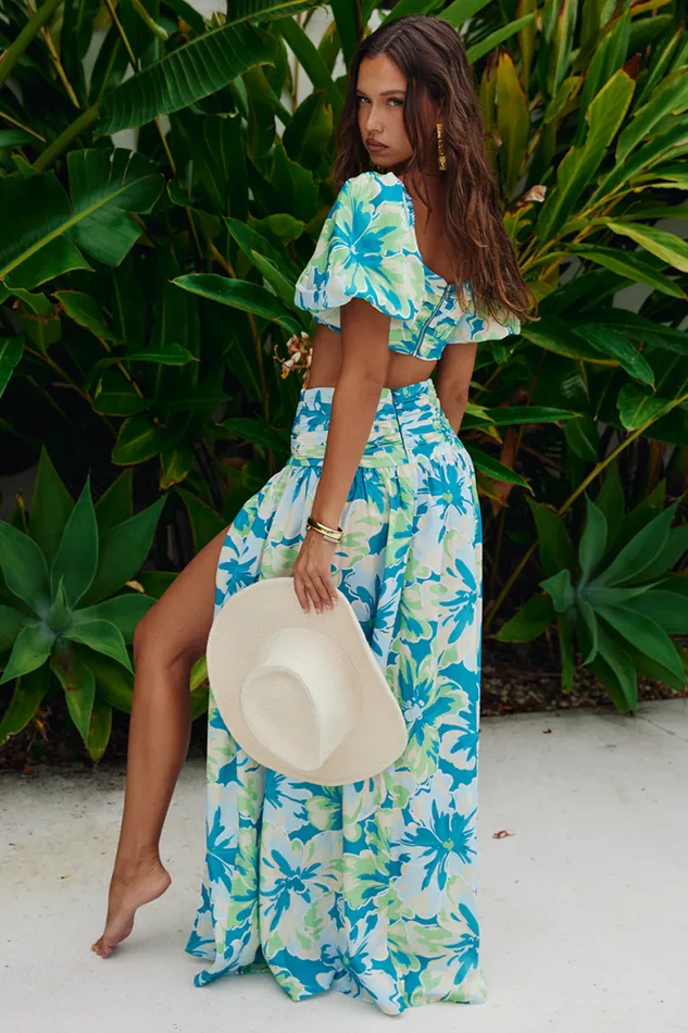Runaway The Label Summer Sets Shop FLORENTINE TOP 8211 TEAL FLORAL Runaway The Label Summer Sets Shop FLORENTINE TOP 8211 TEAL FLORAL