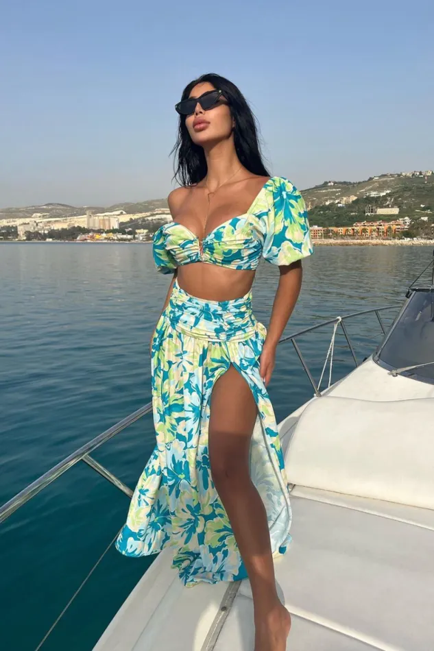 Runaway The Label Summer Sets Shop FLORENTINE TOP 8211 TEAL FLORAL Runaway The Label Summer Sets Shop FLORENTINE TOP 8211 TEAL FLORAL