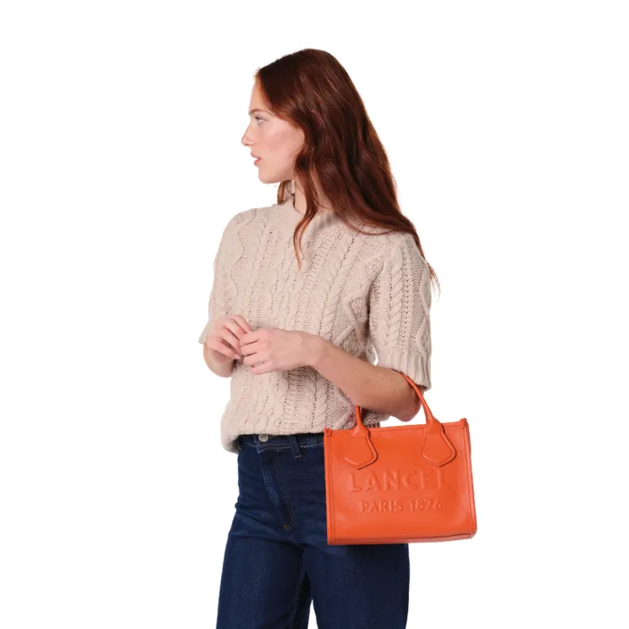 S Zip Tote Orange Women Lancel Hand Bags S Zip Tote Orange Women Lancel Hand Bags