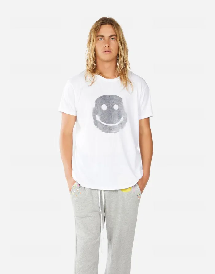 Sadler Spray Happyface White Men039s Lauren Moshi Tees