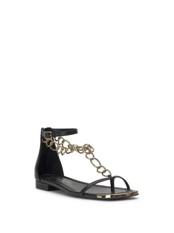 Sandals Shoes Jessica Simpson Edgey Flat Sandal In Black