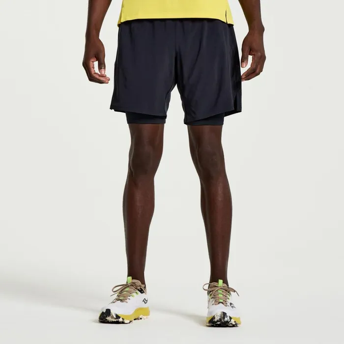 Saucony Bottoms Men Outpace 7034 2In1 Short Black