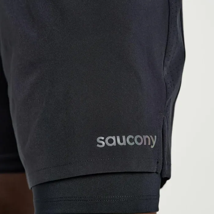 Saucony Bottoms Men Outpace 7034 2In1 Short Black