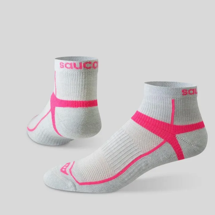 Saucony Socks Women Inferno Quarter 3Pack Socks Bright Pink