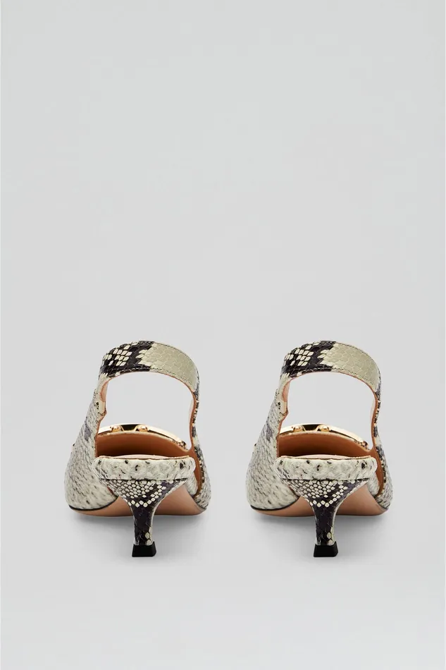 Scanlan Theodore GOLD TRIM SLINGBACK 45 STONE Women Shoes Scanlan Theodore GOLD TRIM SLINGBACK 45 STONE Women Shoes