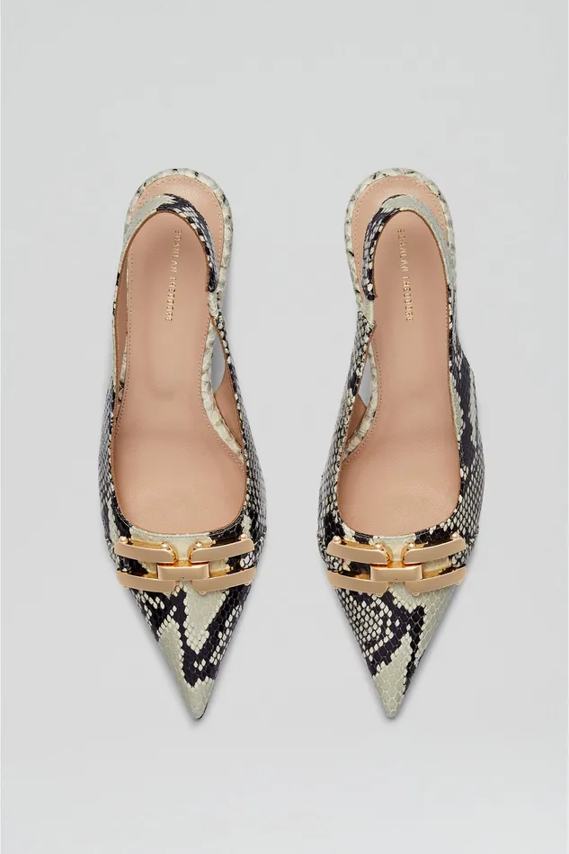Scanlan Theodore GOLD TRIM SLINGBACK 45 STONE Women Shoes Scanlan Theodore GOLD TRIM SLINGBACK 45 STONE Women Shoes