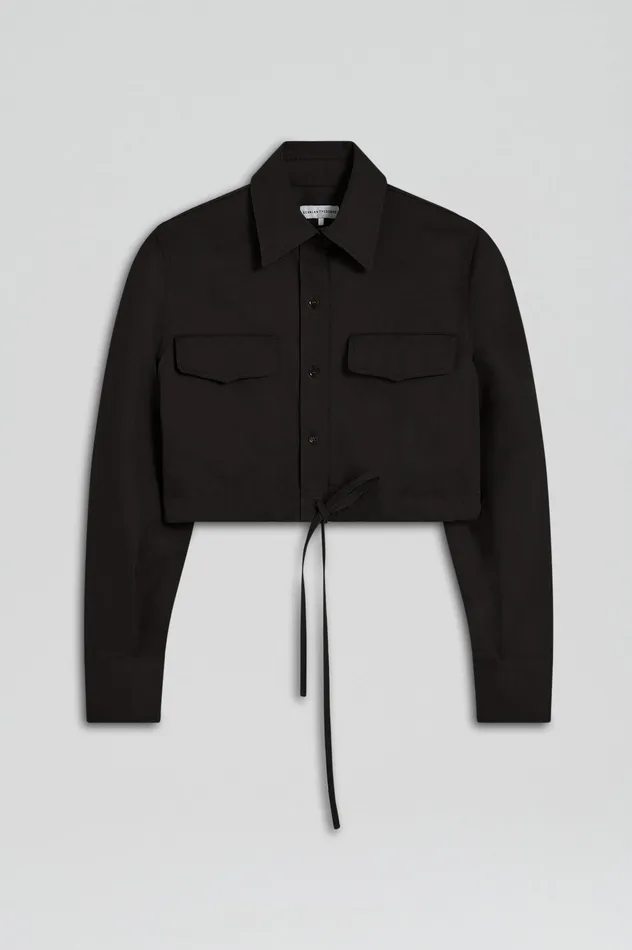 Scanlan Theodore Shirts Women CROP CARGO SHIRT BLACK Scanlan Theodore Shirts Women CROP CARGO SHIRT BLACK