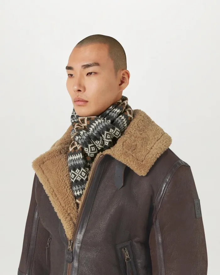 Scarves MenWomen Belstaff Thistle Fair Isle Scarf Multi Colour Scarves MenWomen Belstaff Thistle Fair Isle Scarf Multi Colour