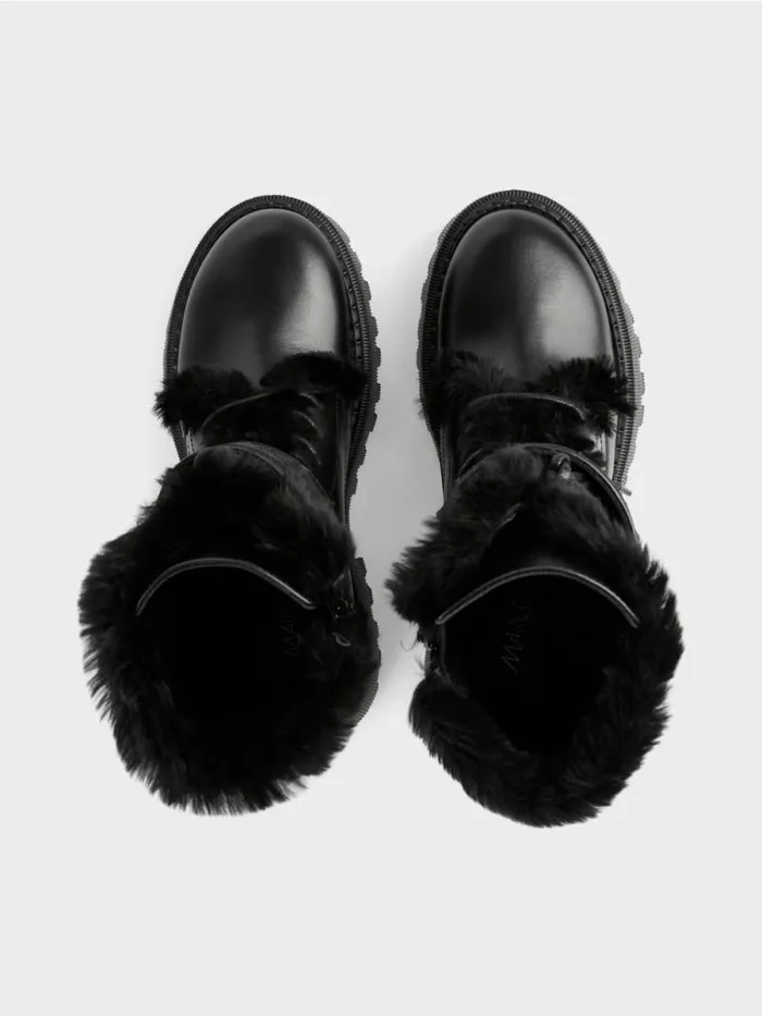 Schuhe Damen Marc Cain Boot Mit Fun Fur Black