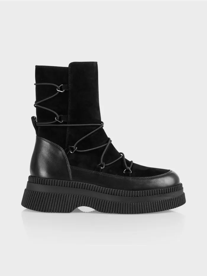 Schuhe Damen Marc Cain Boot Mit Geriffelter Sohle Black