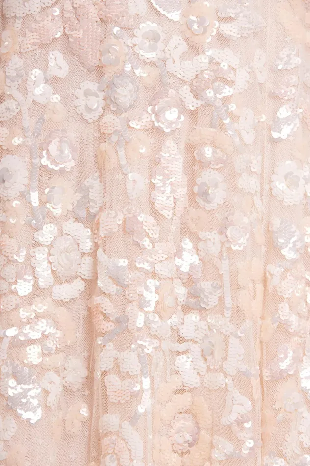Sequin Paradise Short Sleeve Gown Champagne Women Needle and Thread Dresses