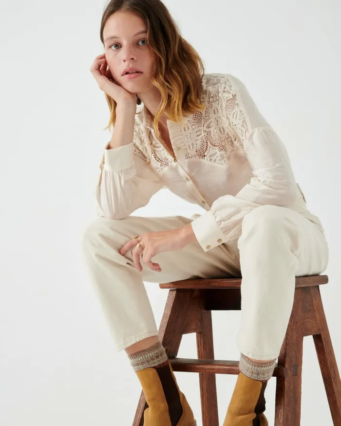 Sessn Womens Shirts And Blouses Trinite Antic White Online