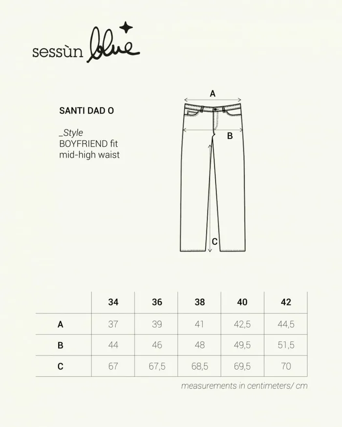 Sessn Womens Trousers Santi dad o Vintage Blue