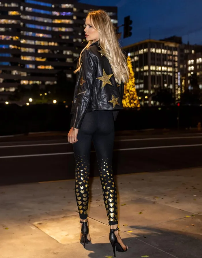 Shae All Over Foil Hearts Black Women039sMen039s Lauren Moshi Hoodies