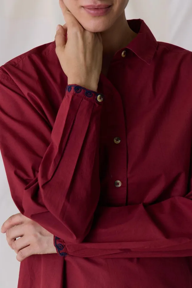 Shirts and Blouses Women Leon and Harper Chipo Plain Shirt Carmin
