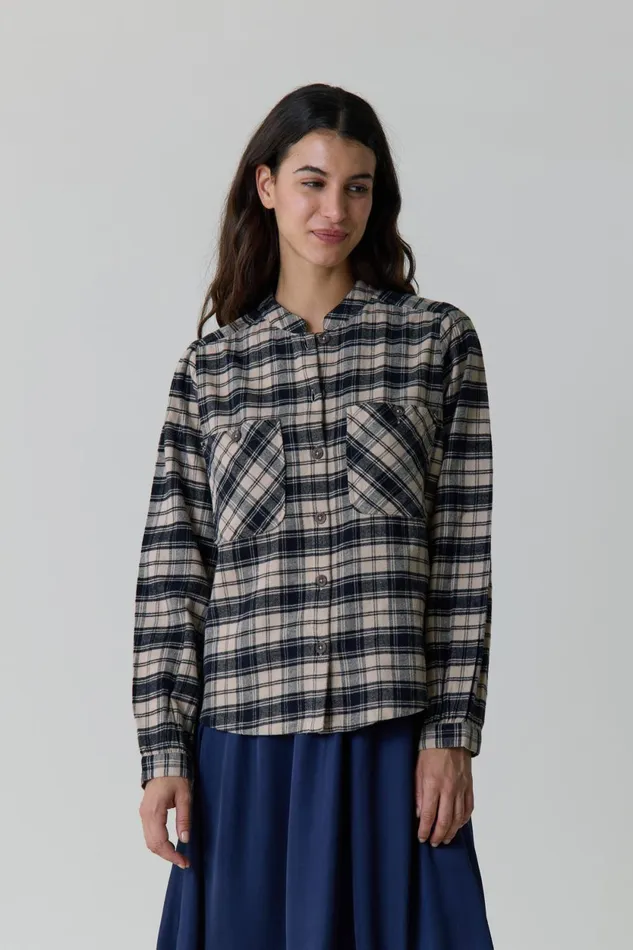 Shirts and Blouses Women Leon and Harper Chrono Check Shirt Black
