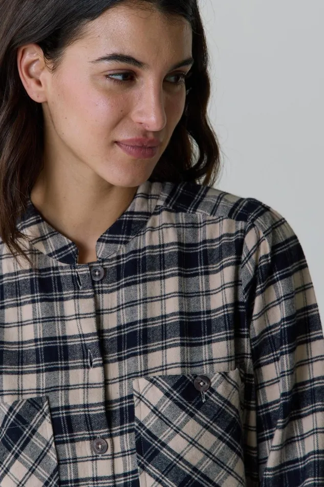Shirts and Blouses Women Leon and Harper Chrono Check Shirt Black