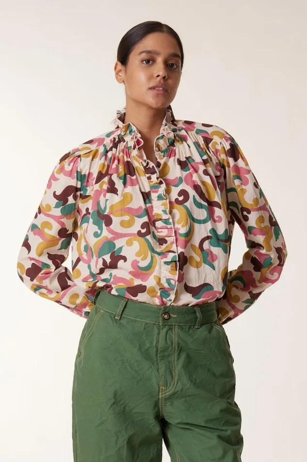 Shirts and Blouses Women Leon and Harper Chypre Patch Shirt Vanilla