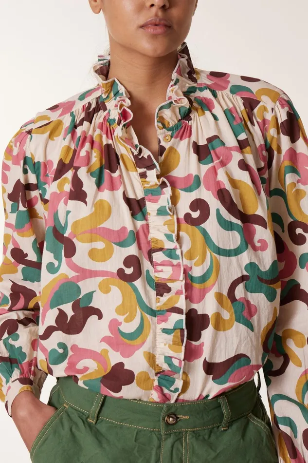 Shirts and Blouses Women Leon and Harper Chypre Patch Shirt Vanilla
