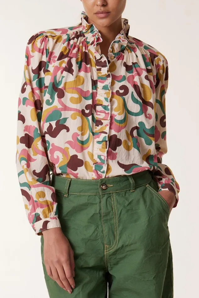 Shirts and Blouses Women Leon and Harper Chypre Patch Shirt Vanilla