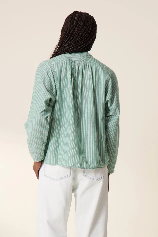 Shirts and Blouses Women Leon and Harper Cole Stripe Shirt Green