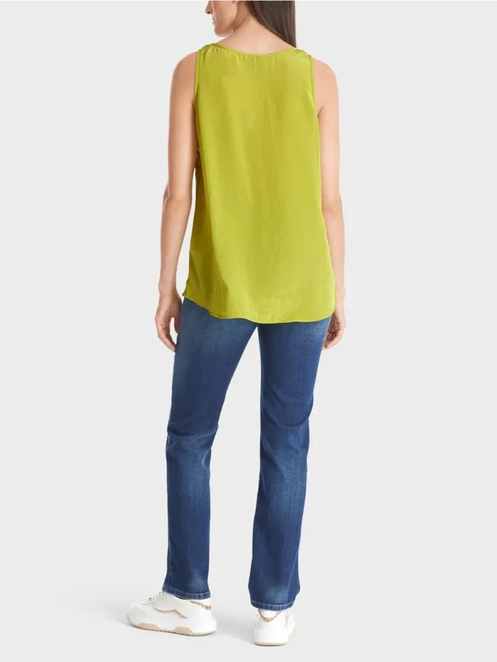 Shirts and Tops Damen Marc Cain Leichtes rmelloses Top Bright Olive Green