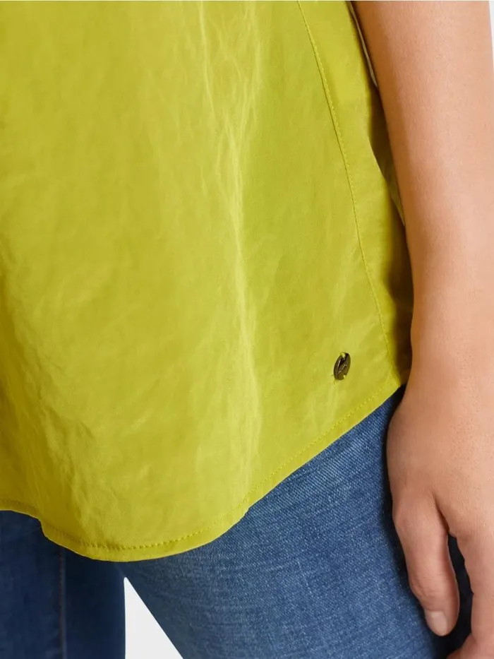 Shirts and Tops Damen Marc Cain Leichtes rmelloses Top Bright Olive Green