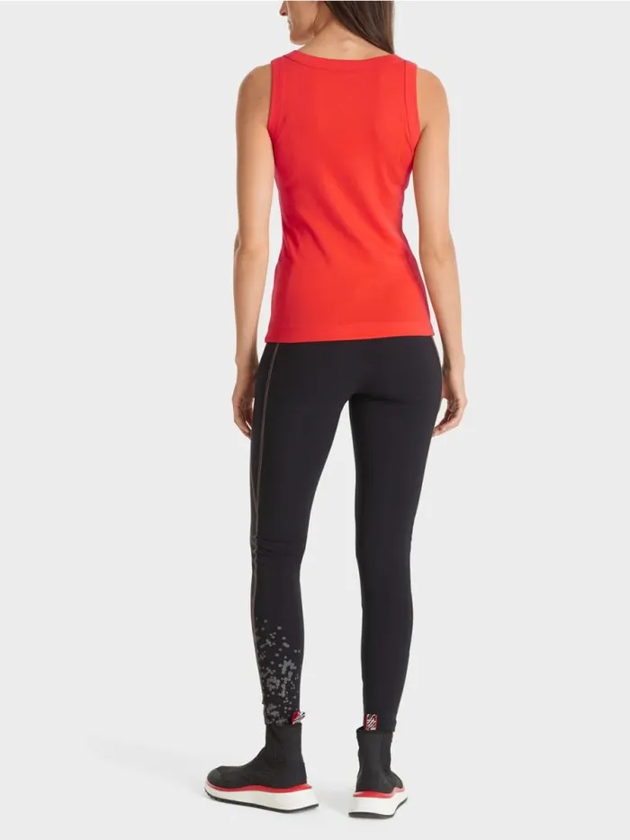 Shirts and Tops Damen Marc Cain rmelloses Top Aus Baumwollripp Campari