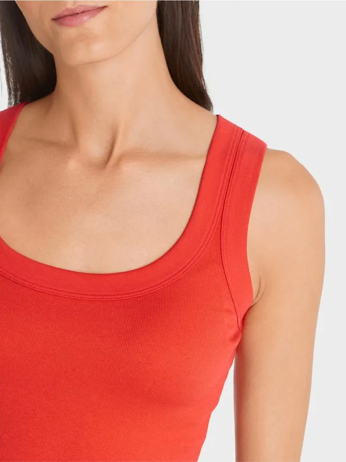 Shirts and Tops Damen Marc Cain rmelloses Top Aus Baumwollripp Campari