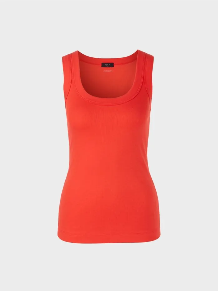 Shirts and Tops Damen Marc Cain rmelloses Top Aus Baumwollripp Campari