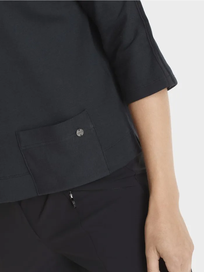 Shirts and Tops Damen Marc Cain Shirt Mit UBootAusschnitt Midnight Blue