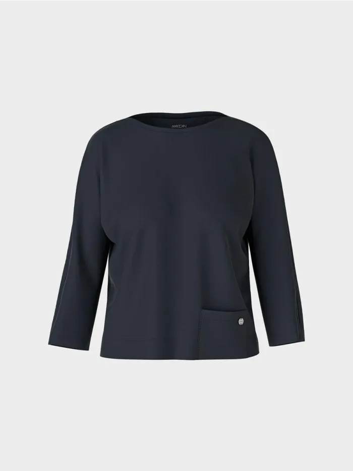 Shirts and Tops Damen Marc Cain Shirt Mit UBootAusschnitt Midnight Blue