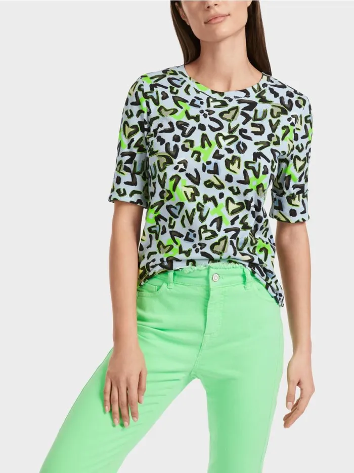 Shirts and Tops Damen Marc Cain TShirt Mit AlloverPrint Soft Powder Blue