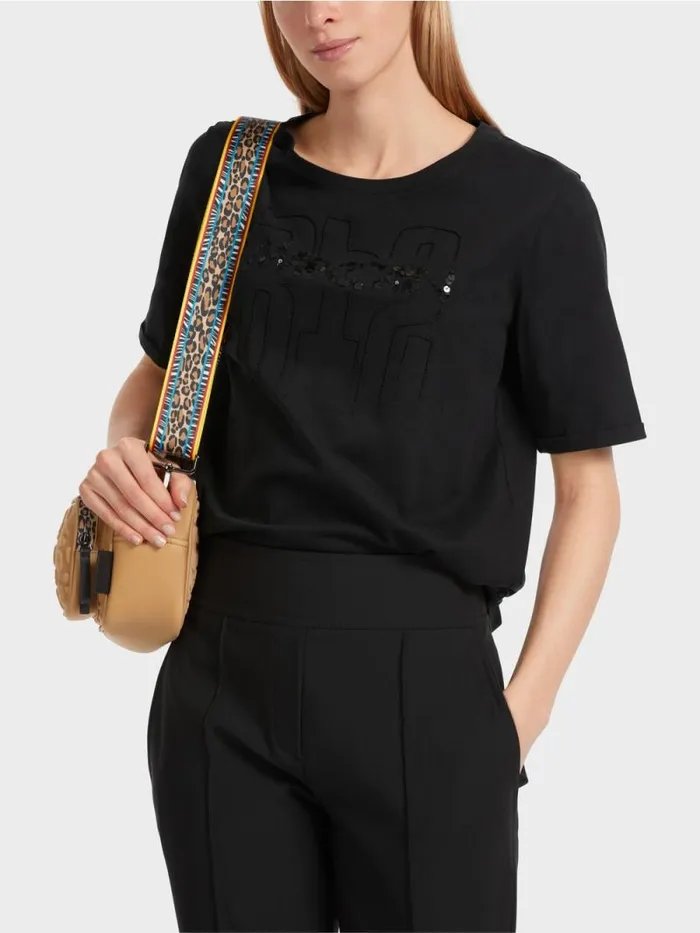 Shirts and Tops Damen Marc Cain TShirt Mit Applikation Black
