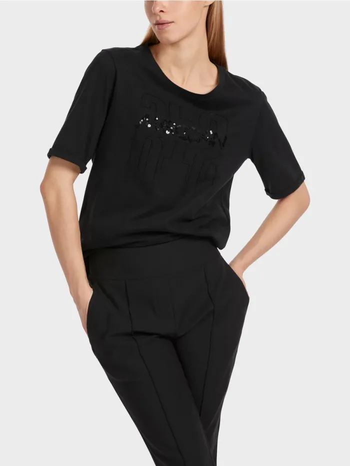 Shirts and Tops Damen Marc Cain TShirt Mit Applikation Black