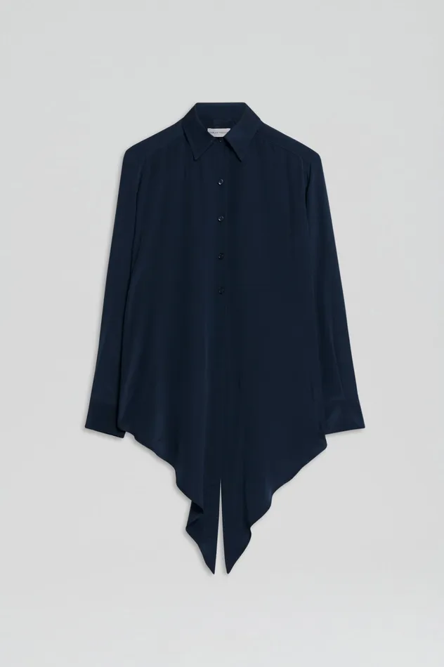 Shirts SILK TIE FRONT SHIRT NAVY 8211 Scanlan Theodore Women Shirts SILK TIE FRONT SHIRT NAVY 8211 Scanlan Theodore Women