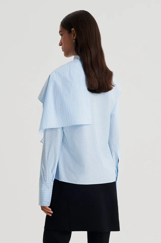 Shirts STRIPE CRAVAT SHIRT PALEBLUE Scanlan Theodore Women Shirts STRIPE CRAVAT SHIRT PALEBLUE Scanlan Theodore Women