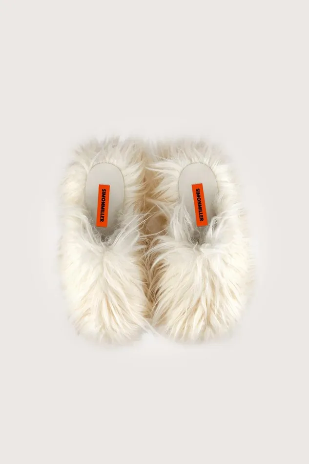 Shop Simon Miller BUBBLE CLOGS Bubble Clog Macadamia Faux Fur