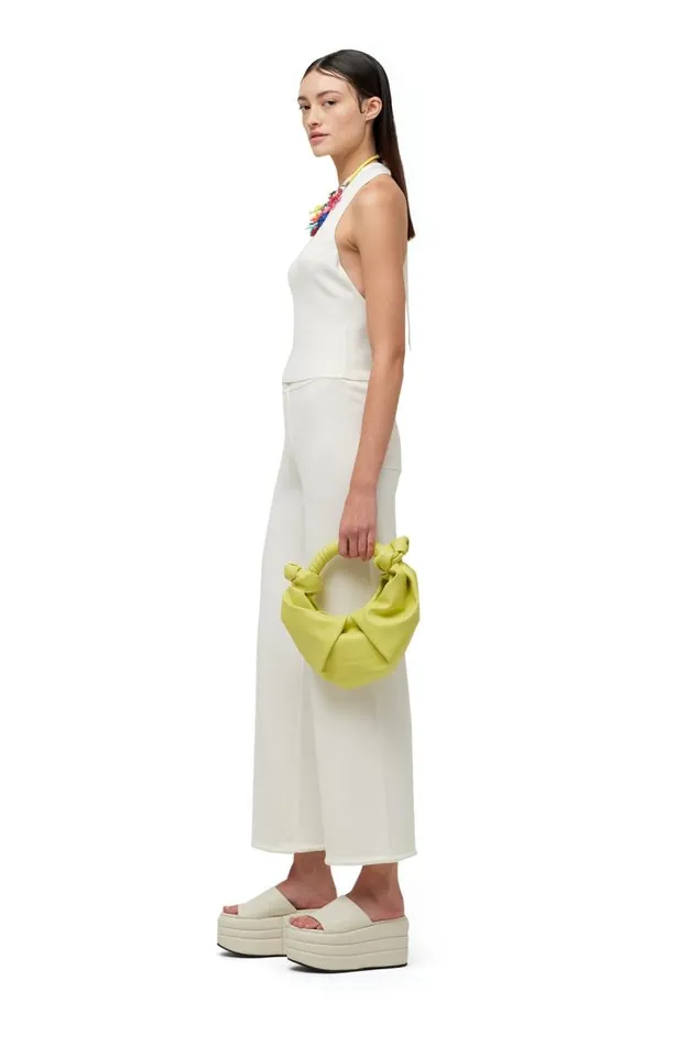 Shop Simon Miller KNITWEAR Knits By Cropped Jabber Pant Macadamia