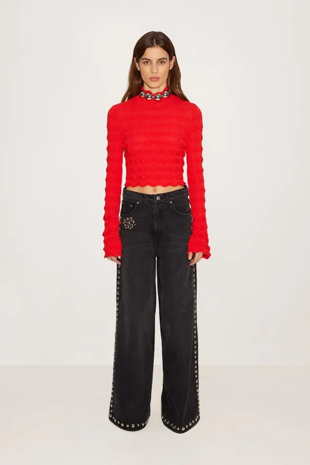 Shop Simon Miller KNITWEAR Peep Pullover Sweater Mod Orange