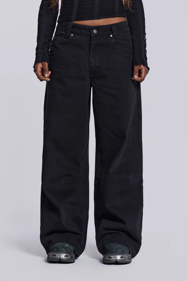 Shop Solid Black Colossus Jeans Women Tops Jaded London