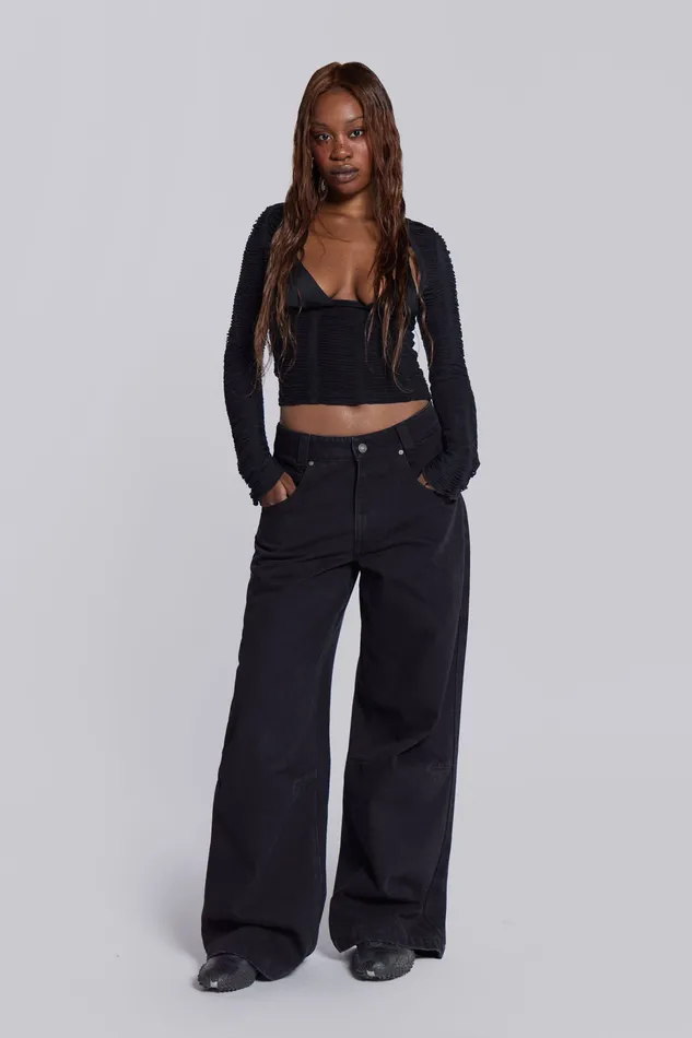 Shop Solid Black Colossus Jeans Women Tops Jaded London