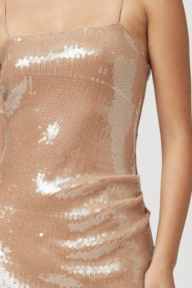 Shop SUBOO Dresses Frankie Strappy Sequin Maxi Dress 8211 Nude